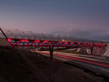 The footbridge across the motorway