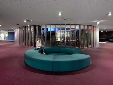 WOVN vinyl flooring features prominently in RMIT’s Building 8 (Photo: Dianna Snape)