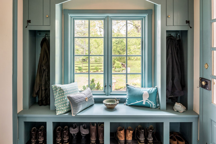 blue mudroom designer with seating and storage cute vintage farmhouse