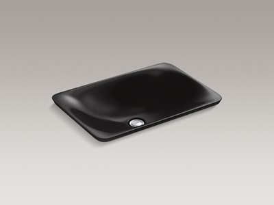Detailed product image of modern black rectangle basin