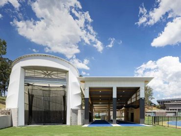 Glue laminated timber helped deliver a carbon neutral facility for the Queensland Academy of Sport 