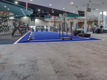 Gym interior with commercial carpet tile