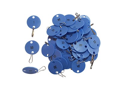 Telkee Numbered Key Tag Blue Round Overview