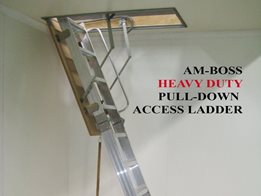 Pull-down access ladders by AM-BOSS Access Ladders