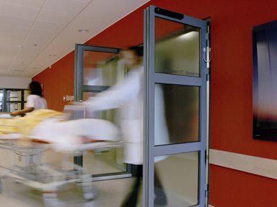 Assa Abloy SW200 Integra Hospital Interior With Swing Door System 