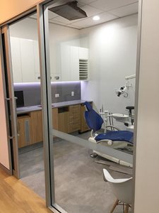 Bris Aluminium cavity sliding door in medical setting