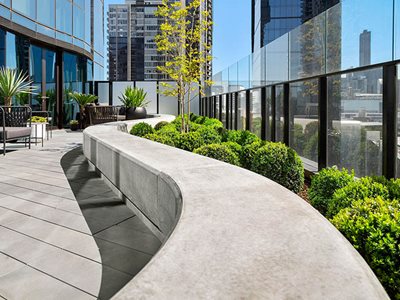 SVC Snake Shape Concrete Bench City Landscape