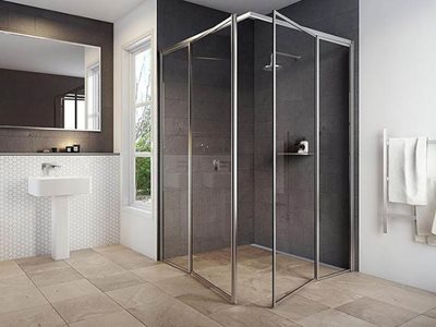 Alspec Danmac Shower Screens Residential Bathroom Double Door Shower
