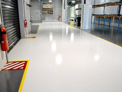 Detailed commercial resin flooring shot 