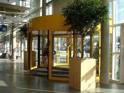 Ikea Entrance With Yellow Revolving Door