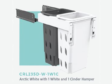 Concelo CRL235 laundry hampers in a white and cinder combination