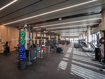 SAS International supplied the metal ceiling systems for the fitness rooms due to the bespoke requirements of the space