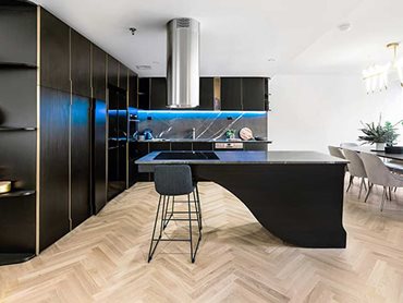Havwoods Italian Collection in a Herringbone pattern in a Melbourne penthouse
