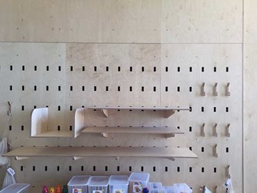 Hook & Key modular wall shelving system 