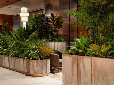 Marble planters at Citibank Singapore wealth hub