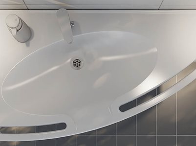 Pressalit Sink with Curved Edge