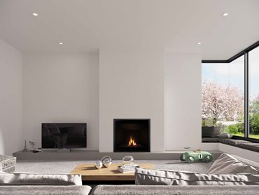 Escea DF990 is a larger, square-style gas fireplace