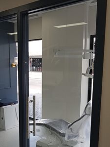 Bris Aluminium cavity sliding door in medical interior