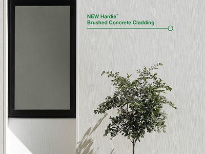 Hardie™ Brushed Concrete Cladding White Plant