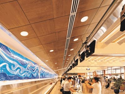 Armstrong Ceiling Solutions WoodWorks™ Ceilings Honolulu Airport Check-In