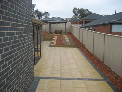 Tiled pavers down residential driveway