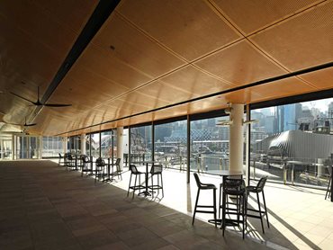 SUPACOUSTIC's sound absorption qualities transformed the noisy area into a quieter, more enjoyable environment for patrons 