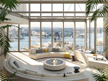 The Skyhome penthouses boast panoramic views of Sydney from the Harbour to the Blue Mountains as well as the Harbour Bridge and Opera House. 