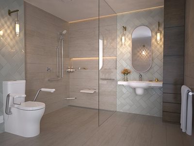 caroma opal collection independent living solution in bathroom interior