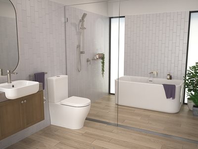 Luna Brushed Nickel Residential Bathroom Interior