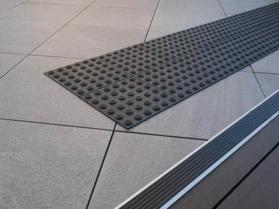Detailed image of Outdure decking and tiles