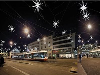 exterior star shaped light installations