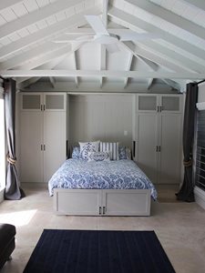 Bedroom interior with custom storage