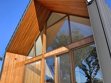 Detailed exterior view of Paarhammer window door frames in residential home