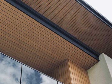 Alumate timber look soffit and cladding blend rigidness and warmth