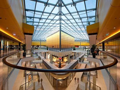 EBSA Lamilux Glass Roof System Interior Shopping Center View