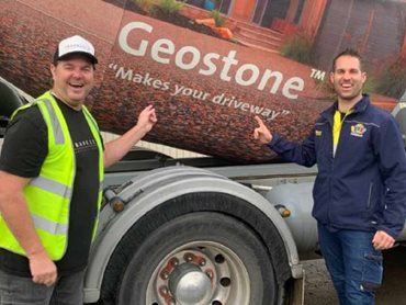 The team did an excellent job of pouring Geostone's Half Moon (Victoria) Exposed mix