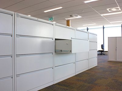 Lateral Filing Cabinet White Office Interior