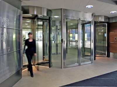 Assa Abloy RD4 Building Exterior With Revolving Doors