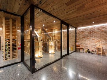 The polished cellar floor draws all the attention