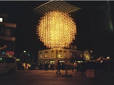 exterior sphere lighting installation