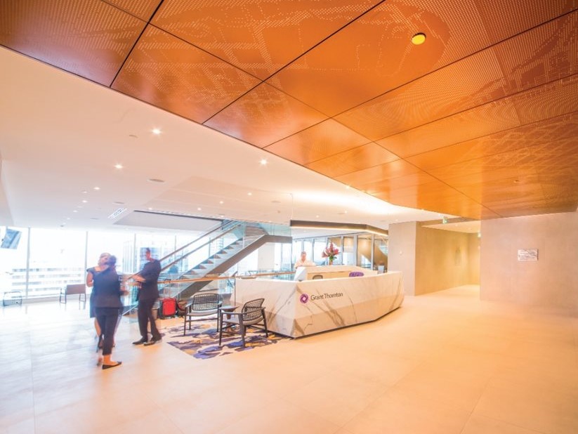 Grant Thornton Lift Lobby With Usg Boral Specialty Ceiling Systems