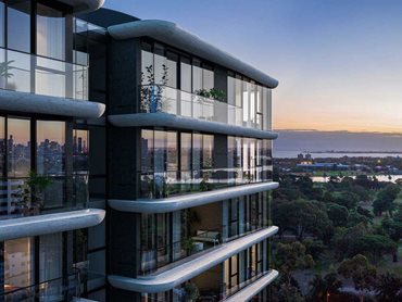 The upper floor residences boast generous vistas of Albert Park, Port Phillip Bay, and the Melbourne city skyline