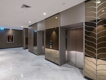 Maxton Fox delivered custom joinery solutions throughout the apartments and the entrance lobby area