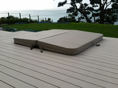 Residential Decking With Hot Tub