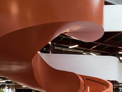 Autex Quietspace Orange Spiral Stairs