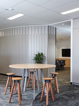 Above Left EcoSoft sustainable high performance carpet tiles in office interior