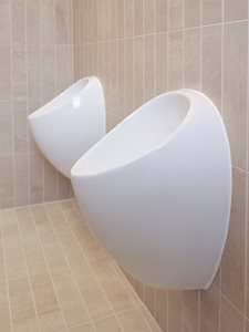 Uridan Cadet waterless urinal installation