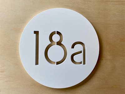 Peninsula House Numbers Custom Plaques White On Wood Background