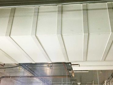 Promat’s PROMATECT-L500 E&M enclosures protect high voltage cables on cable trays attached to the slab's underside 