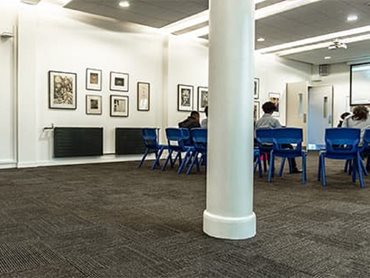 Godfrey Hirst Metroscape, 770 Meteor carpet created the perfect neutral backdrop for their iconic art collection 